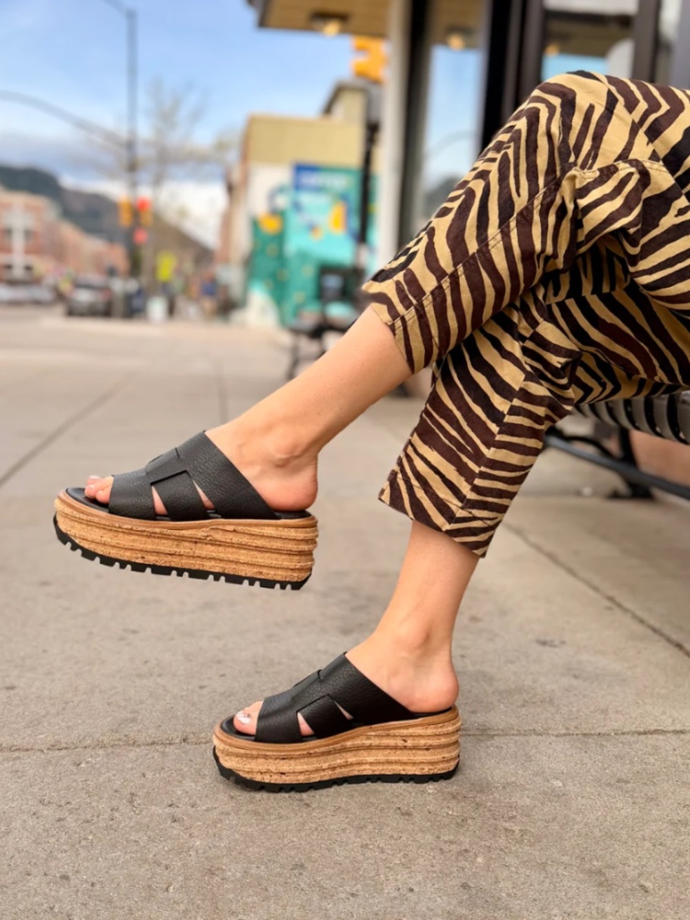 Homers 22170 LINES Platform Wedge in Volanato Nero